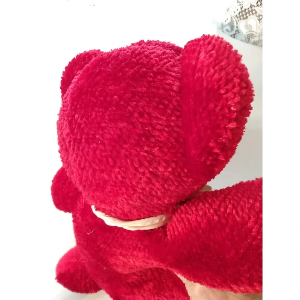 Red Plush Bear Russ Berrie Antonio w/ Bow Handmade Vintage 18